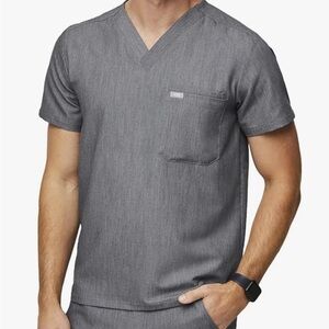 FIGS Scrub Top for Men -3 Pockets,  V-Neck, 4-Way Stretch, Moisture-Wicking